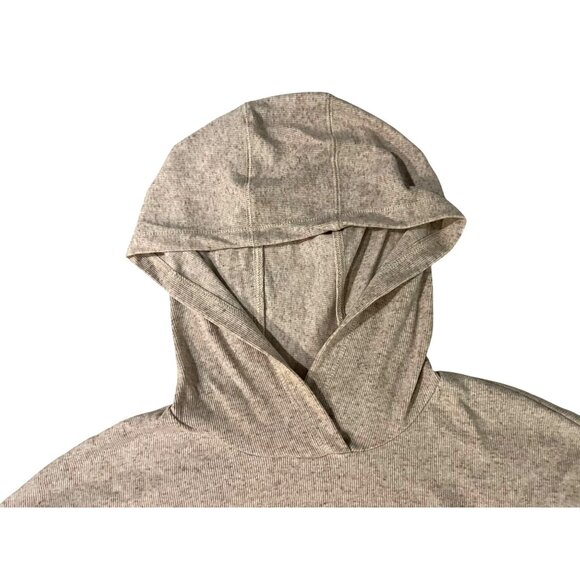 Chaser Oatmeal Hooded Pullover Crop Top With Drawstring Hem Large - Picture 5 of 10